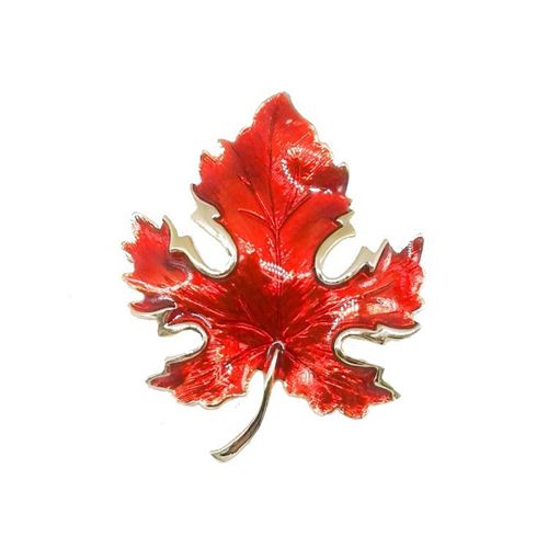 Large Maple Leaf Pin with Gold edging and Red Resin